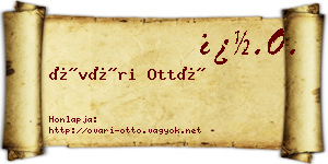 Óvári Ottó névjegykártya